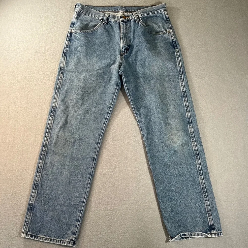 Rustler Mens Regular Fit Straight Leg Medium Wash Denim Jeans‎ 87619SW 33x30